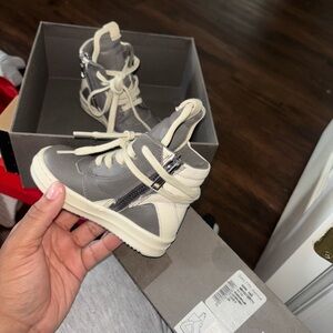 Saks Fifth Avenue Gray and White High-Top Sneakers
